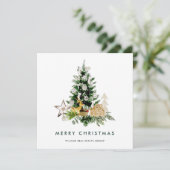 Elegant Pine Tree kerst Corporate Greening Feestdagenkaart (Staand voorkant)