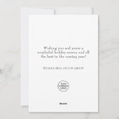 Elegant Pine Tree kerst Corporate Greening Feestdagenkaart (Achterkant)