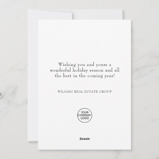 Elegant Pine Tree kerst Corporate Greening Feestdagenkaart (Achterkant)