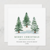 Elegant Pine Tree kerst Corporate Greening Feestdagenkaart (Voorkant / Achterkant)
