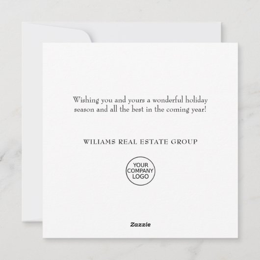 Elegant Pine Tree kerst Corporate Greening Feestdagenkaart (Achterkant)