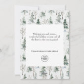 Elegant Pine Tree kerst Corporate Greening Feestdagenkaart (Achterkant)