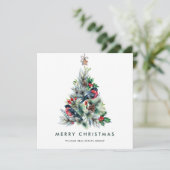 Elegant Pine Tree kerst Corporate Greening Feestdagenkaart (Staand voorkant)