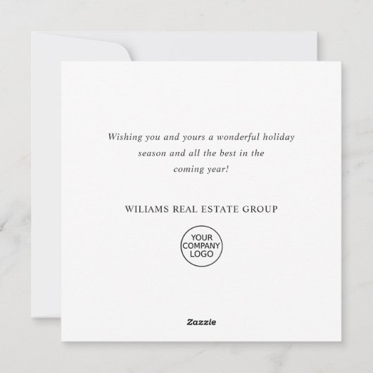 Elegant Pine Tree kerst Corporate Greening Feestdagenkaart (Achterkant)