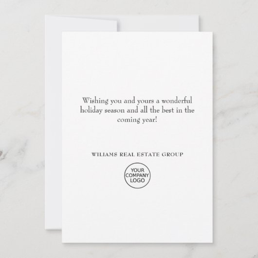 Elegant Pine Tree kerst Corporate Greening Feestdagenkaart (Achterkant)