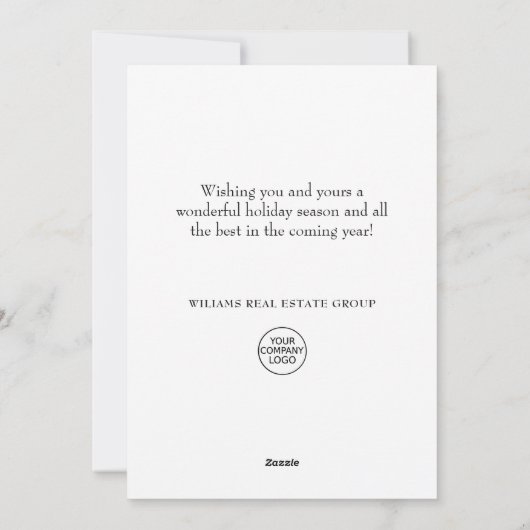 Elegant Pine Tree kerst Corporate Greening Feestdagenkaart (Achterkant)