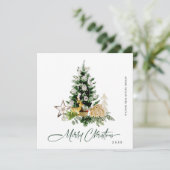 Elegant Pine Tree kerst Corporate Greening Feestdagenkaart (Staand voorkant)