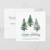 Elegant Pine Tree kerst Corporate Greening Feestdagenkaart (Voorkant / Achterkant)