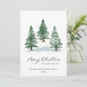 Elegant Pine Tree kerst Corporate Greening Feestdagenkaart (Staand voorkant)