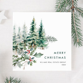 Elegant Pine Tree kerst Corporate Greening Feestdagenkaart
