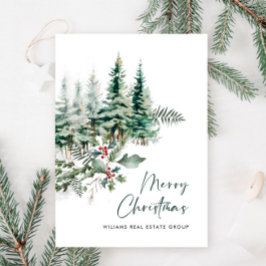 Elegant Pine Tree kerst Corporate Greening Feestdagenkaart