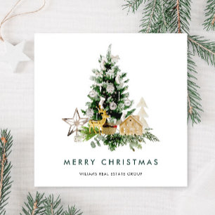 Elegant Pine Tree kerst Corporate Greening Feestdagenkaart