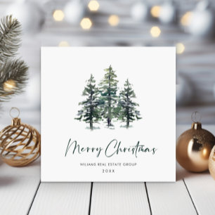 Elegant Pine Tree kerst Corporate Greening Feestdagenkaart