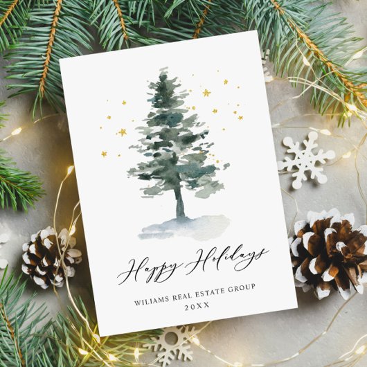 Elegant Pine Tree kerst Corporate Greening Feestdagenkaart