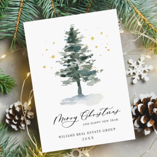 Elegant Pine Tree kerst Corporate Greening Feestdagenkaart