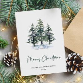 Elegant Pine Tree kerst Corporate Greening Feestdagenkaart