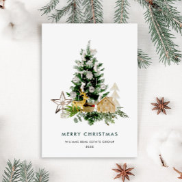 Elegant Pine Tree kerst Corporate Greening Feestdagenkaart