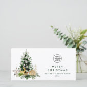 Elegant Pine Tree kerst Corporate Greening Feestdagenkaart (Staand voorkant)