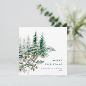 Elegant Pine Tree kerst Corporate Greening Feestdagenkaart (Staand voorkant)