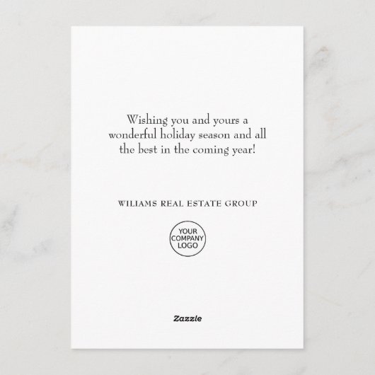 Elegant Pine Tree kerst Corporate Greening Feestdagenkaart (Achterkant)