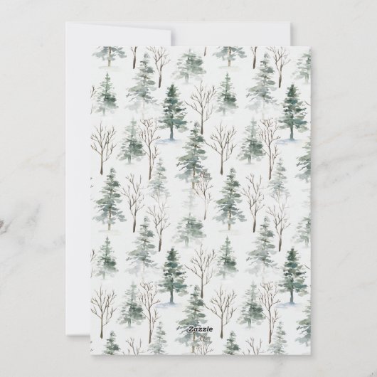 Elegant Pine Tree kerst Corporate Greening Feestdagenkaart (Achterkant)