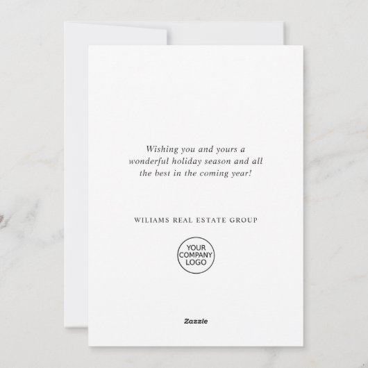 Elegant Pine Tree kerst Corporate Greening Feestdagenkaart (Achterkant)