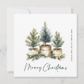 Elegant Pine Tree kerst Corporate Greening Feestdagenkaart (Voorkant)