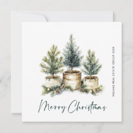Elegant Pine Tree kerst Corporate Greening Feestdagenkaart