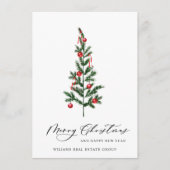 Elegant Pine Tree kerst Corporate Greening Feestdagenkaart (Voorkant)