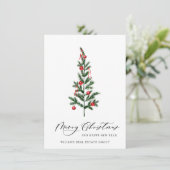 Elegant Pine Tree kerst Corporate Greening Feestdagenkaart (Staand voorkant)
