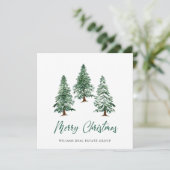 Elegant Pine Tree kerst Corporate Greening Feestdagenkaart (Staand voorkant)