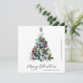 Elegant Pine Tree kerst Corporate Greening Feestdagenkaart (Staand voorkant)