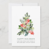 Elegant Pine Tree kerst Corporate Greening Feestdagenkaart (Voorkant)