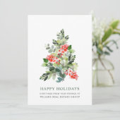 Elegant Pine Tree kerst Corporate Greening Feestdagenkaart (Staand voorkant)