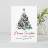 Elegant Pine Tree kerst Corporate Greening Feestdagenkaart (Staand voorkant)