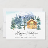 Elegant Pine Tree kerst Corporate Greening Feestdagenkaart (Voorkant)