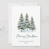 Elegant Pine Tree kerst Corporate Greening Feestdagenkaart (Voorkant)