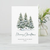 Elegant Pine Tree kerst Corporate Greening Feestdagenkaart (Staand voorkant)