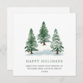 Elegant Pine Tree kerst Corporate Greening Feestdagenkaart (Voorkant / Achterkant)