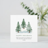 Elegant Pine Tree kerst Corporate Greening Feestdagenkaart (Staand voorkant)