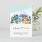 Elegant Pine Tree kerst Corporate Greening Feestdagenkaart (Staand voorkant)