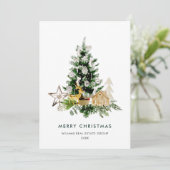 Elegant Pine Tree kerst Corporate Greening Feestdagenkaart (Staand voorkant)