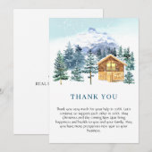 Elegant Pine Tree kerst Corporate Holiday Bedankkaart (Voorkant / Achterkant)