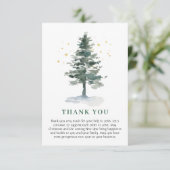 Elegant Pine Tree kerst Corporate Holiday Bedankkaart (Staand voorkant)