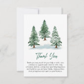 Elegant Pine Tree kerst Corporate Holiday Bedankkaart (Voorkant)