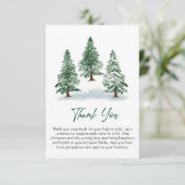 Elegant Pine Tree kerst Corporate Holiday Bedankkaart (Staand voorkant)