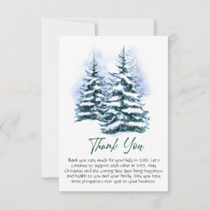Elegant Pine Tree kerst Corporate Holiday Bedankkaart