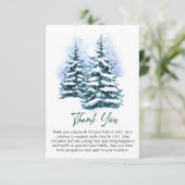 Elegant Pine Tree kerst Corporate Holiday Bedankkaart (Staand voorkant)
