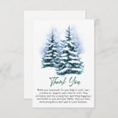 Elegant Pine Tree kerst Corporate Holiday Bedankkaart (Voorkant / Achterkant)