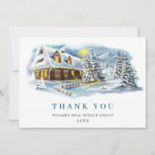 Elegant Pine Tree kerst Corporate Holiday Bedankkaart (Voorkant)